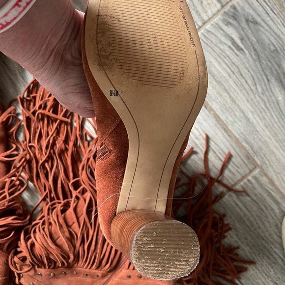 Suede Leather Fringe Boots 8.5 - Picture 4 of 5